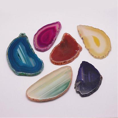 Natural Agate Pendants, Dyed & Heated, Nuggets