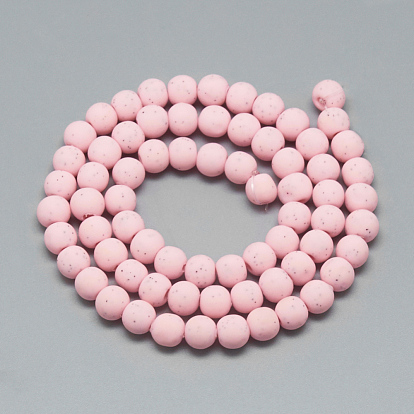 Handmade Polymer Clay Beads Strands, Round