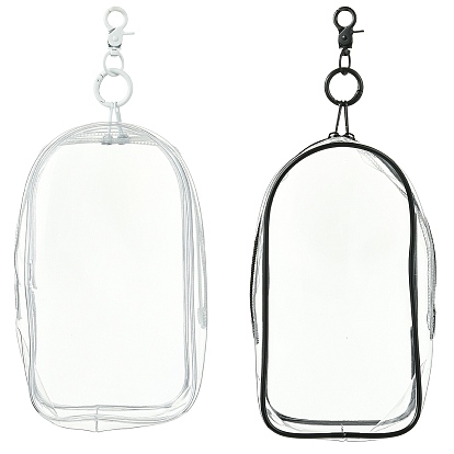 2шт. 2цветов прозрачные ПВХ-пакеты для хранения косметики, с металлической молнией и застежкой, форма арки
