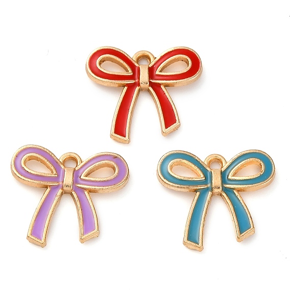 Подвески из эмали и сплава, очарование бантом, золотые