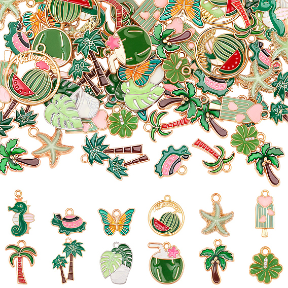 60 шт 12 стили подвески из сплава эмали, разнообразные