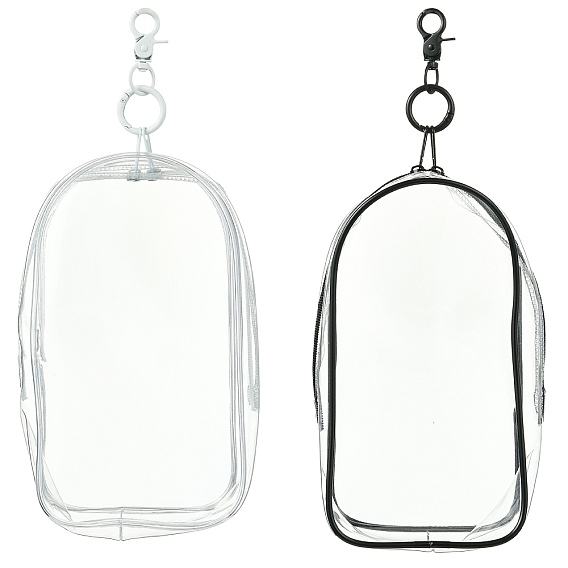 2шт. 2цветов прозрачные ПВХ-пакеты для хранения косметики, с металлической молнией и застежкой, форма арки