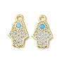 Латунные микро проложить кубического циркония прелести, hamsa hand charms