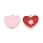 Подвески из сплава с эмалью ко дню святого валентина, сердце прелести, золотые