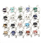 Gemstone Pendants, with Platinum Plated Brass Findings, Cat Shape Charms