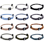 12шт 12 цвета плетеные веревки полиэстер шнур браслеты, спортивные крутые регулируемые браслеты для мужчин и женщин, крестик, с бусинами сплава
