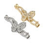 Латунное микропейв, прозрачный кубический цирконий, складные застежки, бабочка