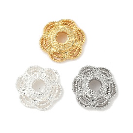 Шапочки и конусы для бусин, латунные, цветок