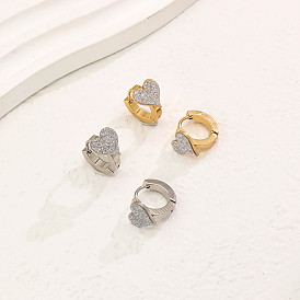 Классические 201 серьги-кольца из нержавеющей стали в форме сердца