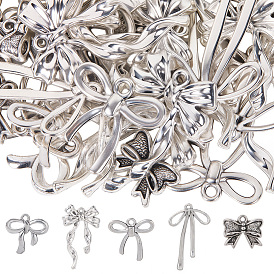 50 шт 5 стили сплава подвески в тибетском стиле, бантом прелести