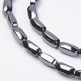 Non-magnetic Synthetic Hematite Beads Strands, Elongated Oval