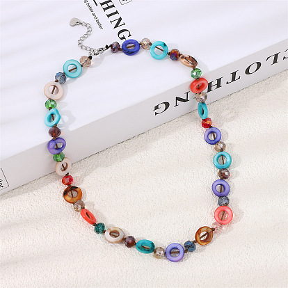 Ожерелья из бисера из натуральных ракушек в богемном стиле, плоские, круглые и граненые, рондель, для женщин