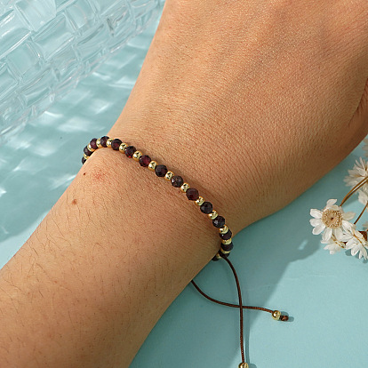 Плетеные браслеты из круглых бусин из натуральных драгоценных камней для женщин