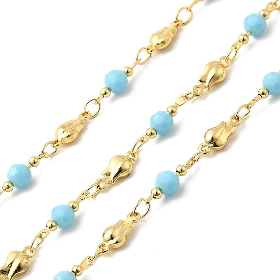 Латунные круглозвенные цепи, со стеклом, пайки, с катушкой