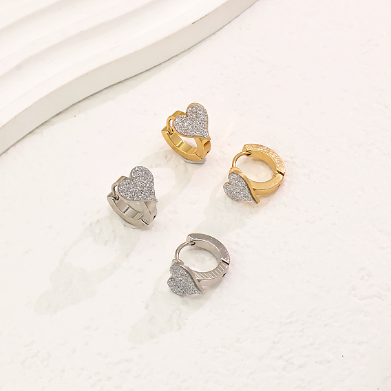 Классические 201 серьги-кольца из нержавеющей стали в форме сердца