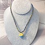 Collares de otoño hechos a mano con colgante de hongo de vidrio soplado y cordón de algodón trenzado para mujer