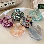 Shell Shape Cellulose Acetate(Resin) Claw Hair Clips, with Rhinestones, Hair Accessories for Women Girl