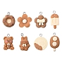 8Pcs 8 Style Opaque Resin Pendants, with Platinum Plated Iron Loop, Mixed Shapes