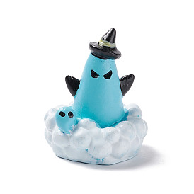Halloween Theme Mini Resin Home Display Decorations, Ghost with Hat