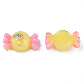 Printed Translucent Epoxy Resin Cabochons, Candy