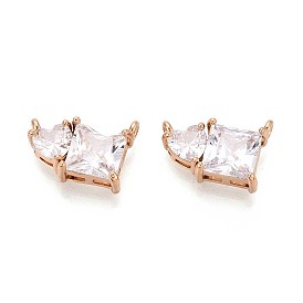 Подвески из латуни с прозрачным фианитом, подвески в форме сердца и квадрата, долговечный