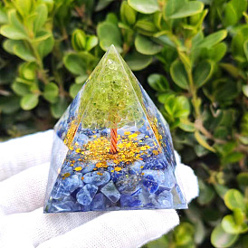 Orgonite Pyramid Resin Energy Generators, for Home Office Desk Decoration