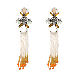 Boho Tassel Earrings with Beaded Detail for Women - Unique Statement Jewelry