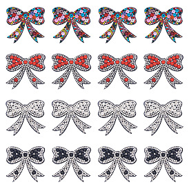 16 шт. 4 цветные нашивки со стразами в виде банта, утюг / пришить аппликации, аксессуары для костюма, для одежды, сумка брюки, обуви, чехол для мобильного телефона