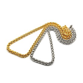 Fashionable 304 Stainless Steel Wheat Chain Necklaces, with Lobster Claw Clasps, 23.6 inch(600mm)x8mm