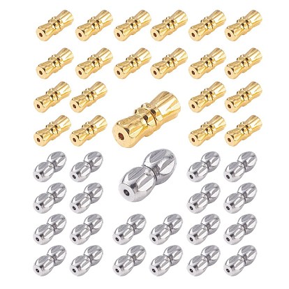 100 Sets 2 Colors Brass Screw Clasps for Necklaces, Barrel