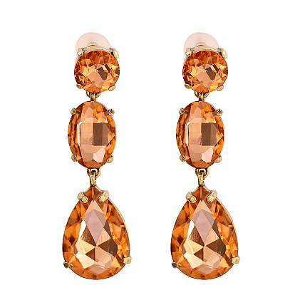 Sparkling Waterdrop Shaped Colorful Rhinestone Earrings for Women - Fashionable and Unique