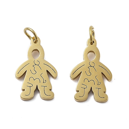 304 подвески из нержавеющей стали, шармы в форме человека , с целью перехода в кольце, ионное покрытие (ip)