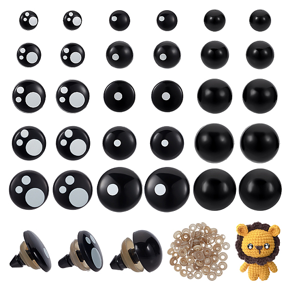 Plastic Craft Doll Safety Eyes, Stuffed Toy Eyes, with Plastic Craft Eye Plug