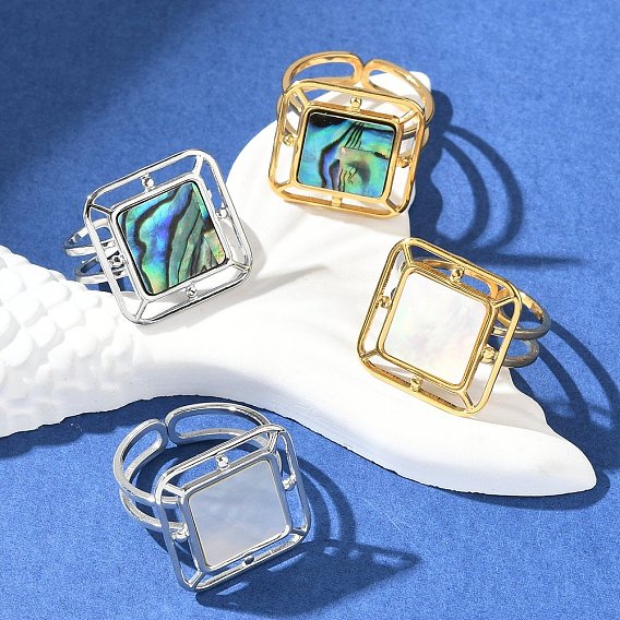 Квадратные 304 манжеты из нержавеющей стали для женщин, ионное покрытие (ip)