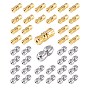 100 Sets 2 Colors Brass Screw Clasps for Necklaces, Barrel