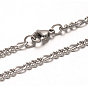304 Stainless Steel Figaro Chains Necklaces, with Lobster Claw Clasps, Faceted, 29.52 inch(750mm)