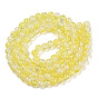 Transparent Crackle Baking Painted Glass Beads Strands, Imitation Opalite, Round