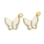 Латунные микропаве прозрачные подвески с фианитом, без кадмия, без никеля и без свинца, бабочка