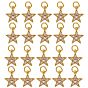 20Pcs Brass Micro Pave Cubic Zirconia Charms, with Jump Ring, Long-Lasting Plated, Star, Clear