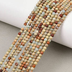 Натуральные бусины из аква терра яшмы, круглые