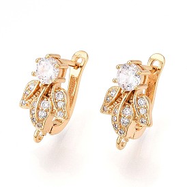 Латунный микропаве кубический цирконий кольцо серьги фурнитура, без свинца, без никеля и без кадмия, лист
