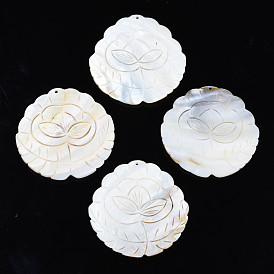 Natural Freshwater Shell Big Pendants, Flower