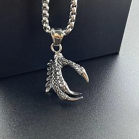 Панк 304 подвеска из нержавеющей стали в виде когтя дракона модные хип-хоп ожерелья