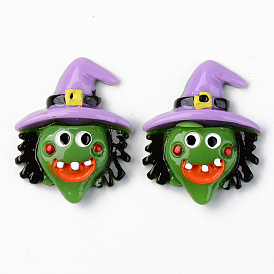 Resin Cabochons, Halloween Theme, Opauqe, Witch