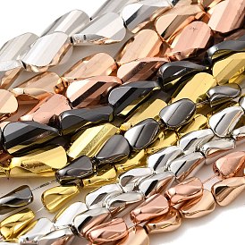 Стеклянные бусины с гальваническим покрытием , твист