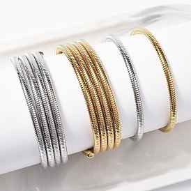 304 браслеты из нержавеющей стали для женщин, штабелируемые браслеты