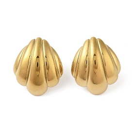 304 Stainless Steel Shell Shape Stud Earrings for Women