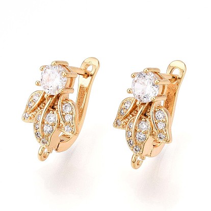 Латунный микропаве кубический цирконий кольцо серьги фурнитура, без свинца, без никеля и без кадмия, лист