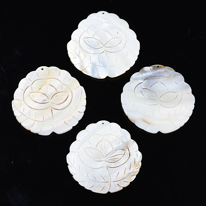 Natural Freshwater Shell Big Pendants, Flower