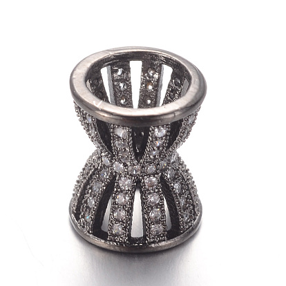 Micro en laiton pavent zircone cubique caps fleur de perles, 12x10mm, Trou: 7mm